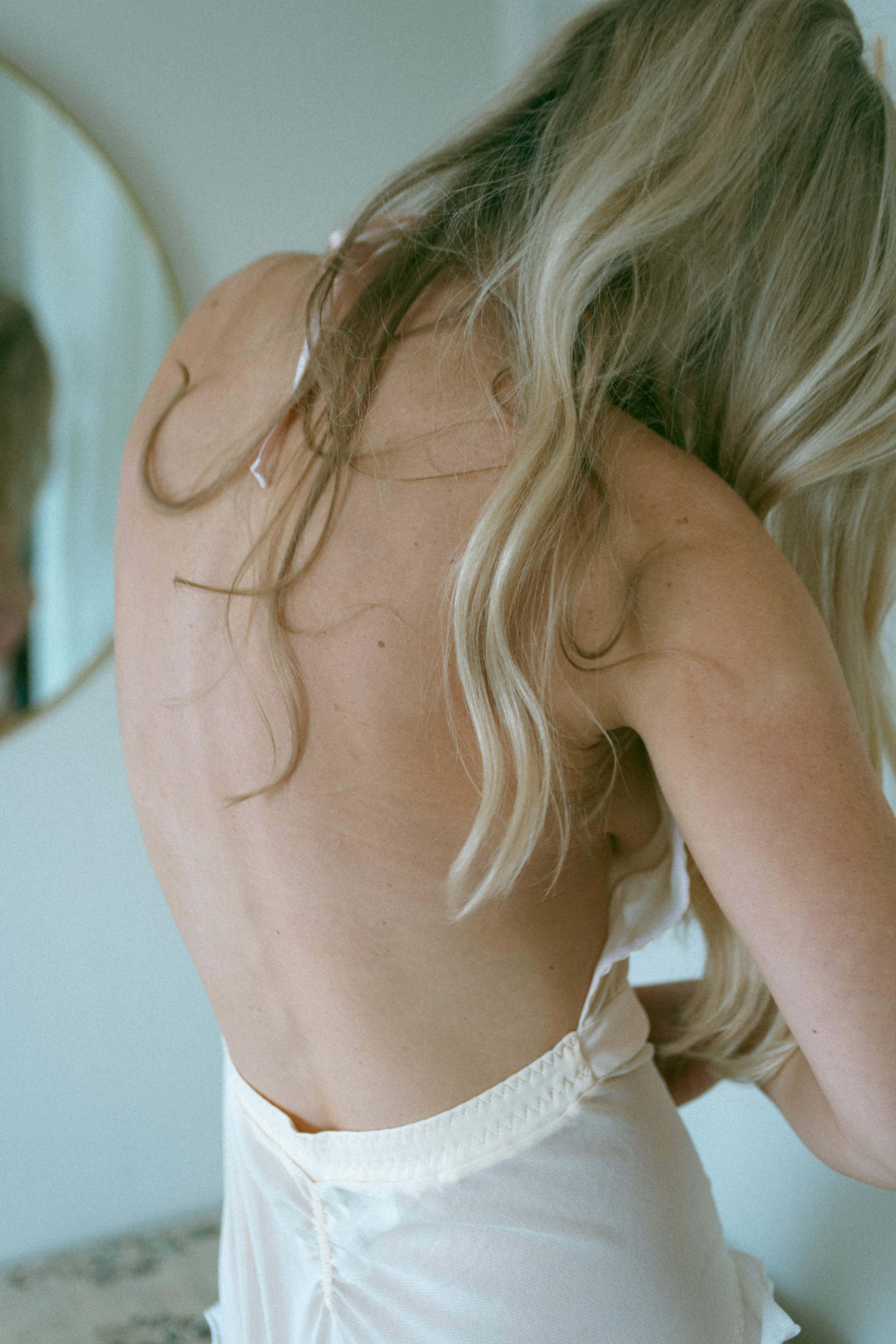 a woman's bare back 